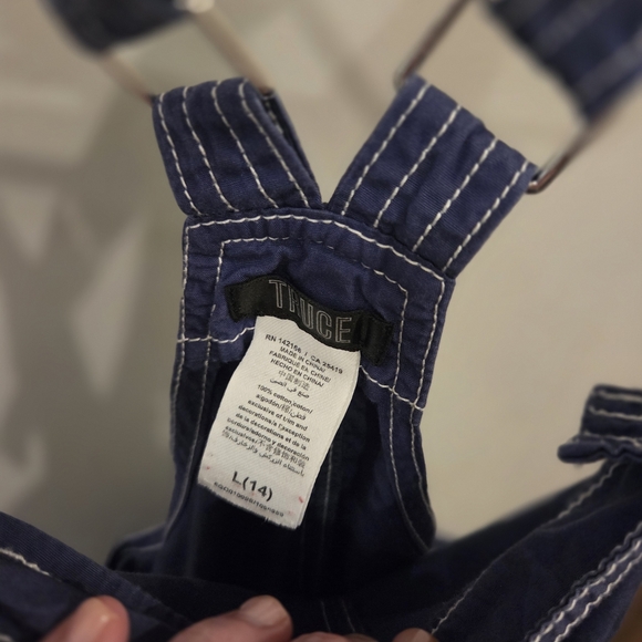 Navy Kids Overalls with Pockets - Picture 3 of 7